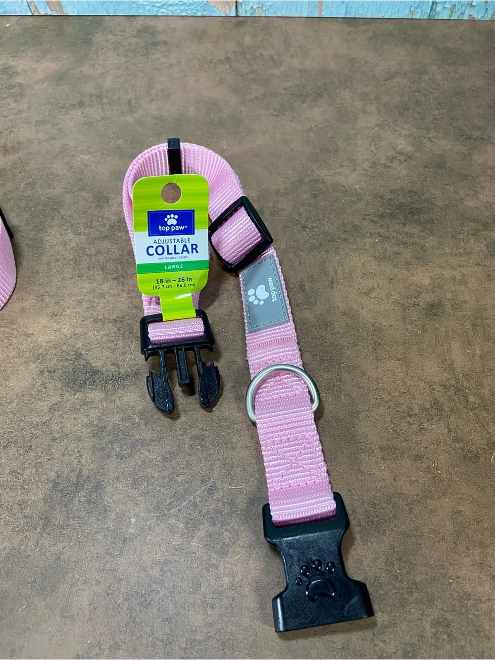 2 Top Paw Pink Adjustable Collar Set w/reflective piece